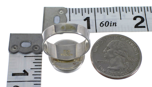 Southwest Multicolor Authentic Sterling Silver Ring Size 6-1/2 RX82158