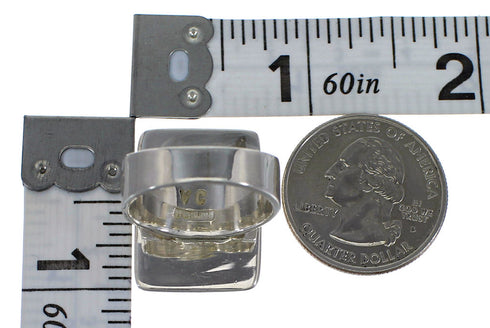 Southwestern Multicolor Sterling Silver Ring Size 8 RX82184