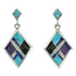 Southwestern Multicolor Sterling Silver Post Dangle Earrings AX71408