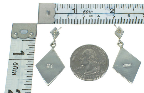 Southwestern Multicolor Sterling Silver Post Dangle Earrings AX71408