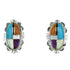 Multicolor Inlay Silver Jewelry Post Earrings AX71427