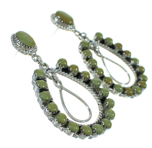 Turquoise Genuine Sterling Silver Post Dangle Earrings AX66755