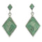 Turquoise Inlay Sterling Silver Post Dangle Earrings AX67606