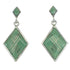 Turquoise Inlay Sterling Silver Post Dangle Earrings AX67606