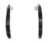Sterling Silver And Jet Inlay Southwestern Post Hoop Earrings WX66621