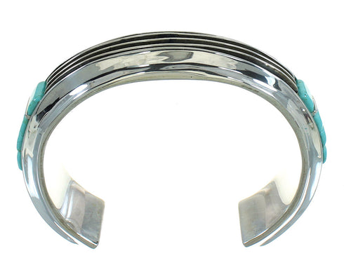 Turquoise Inlay Silver Southwestern Jewelry Cuff Bracelet AX78141