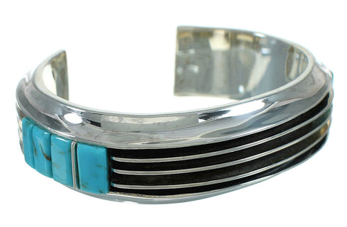 Turquoise Silver Southwestern Cuff Bracelet AX78148