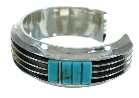 Turquoise Silver Southwestern Cuff Bracelet AX78148