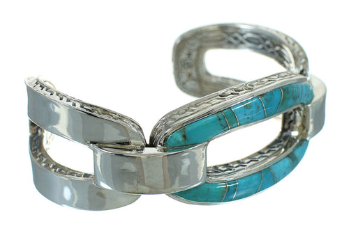 Turquoise Inlay Silver Jewelry Cuff Bracelet AX78227