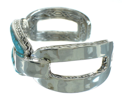 Turquoise Inlay Silver Jewelry Cuff Bracelet AX78227