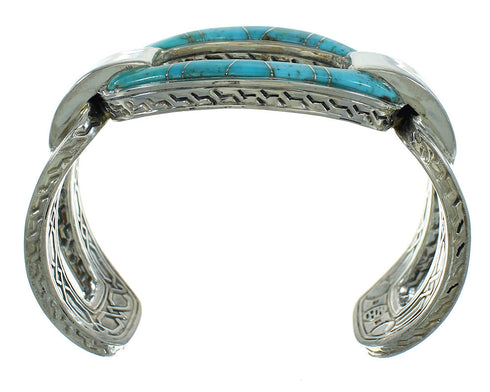 Turquoise Inlay Silver Jewelry Cuff Bracelet AX78227