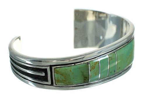 Southwest Turquoise Sterling Silver Feather Cuff Bracelet AX78278