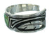 Southwest Turquoise Sterling Silver Feather Cuff Bracelet AX78278