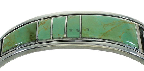 Southwest Turquoise Sterling Silver Feather Cuff Bracelet AX78278