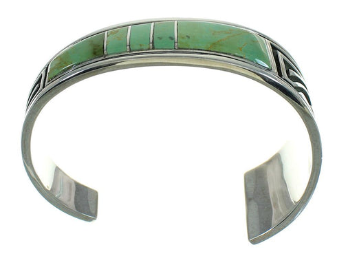 Southwest Turquoise Sterling Silver Feather Cuff Bracelet AX78278