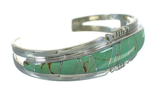 Southwest Turquoise Authentic Sterling Silver Cuff Bracelet AX78296