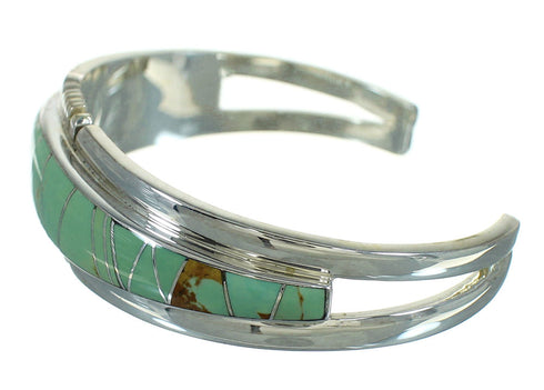 Southwest Turquoise Authentic Sterling Silver Cuff Bracelet AX78296