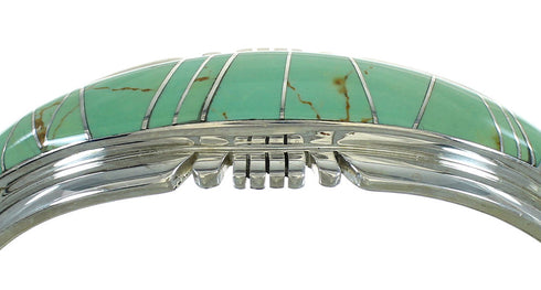 Southwest Turquoise Authentic Sterling Silver Cuff Bracelet AX78296