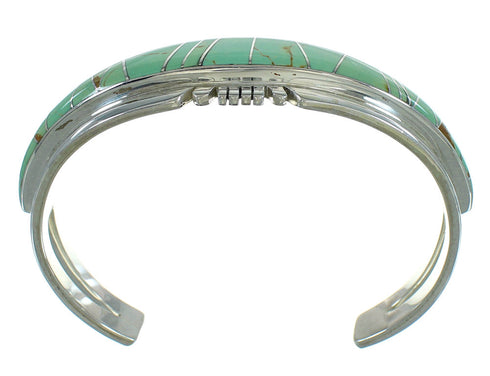 Southwest Turquoise Authentic Sterling Silver Cuff Bracelet AX78296