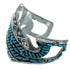 Sterling Silver Turquoise Needlepoint Water Wave Cuff Bracelet AX78307