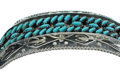 Sterling Silver Turquoise Needlepoint Water Wave Cuff Bracelet AX78354