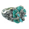 Sterling Silver And Turquoise Inlay Southwest Flower Dragonfly Ring Size 5-1/4 YX68960