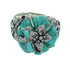 Sterling Silver And Turquoise Inlay Southwest Flower Dragonfly Ring Size 5-1/4 YX68960