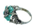 Sterling Silver And Turquoise Inlay Southwest Flower Dragonfly Ring Size 5-1/4 YX68960