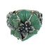 Turquoise Inlay And Silver Southwest Flower Dragonfly Ring Size 5-1/2 YX68970