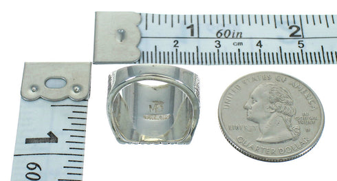 Southwest Sterling Silver And Turquoise Inlay Ring Size 7-3/4 YX68998