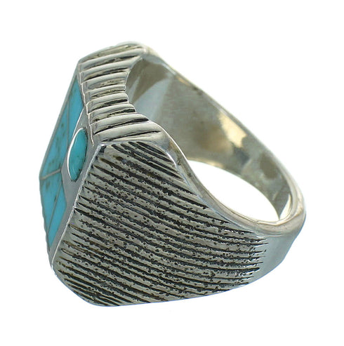 Southwestern Turquoise And Genuine Sterling Silver Ring Size 6 YX69007