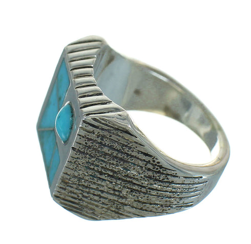 Southwest Turquoise And Sterling Silver Jewelry Ring Size 5-3/4 YX69017