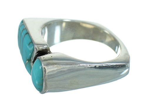Genuine Sterling Silver And Turquoise Southwest Ring Size 8-1/4 YX69412