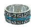 Turquoise And Sterling Silver Water Wave Southwestern Ring Size 5-3/4 RX68767