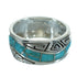 Sterling Silver Water Wave Turquoise Southwest Ring Size 6-3/4 RX68963