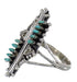 Southwestern Turquoise Needlepoint Sterling Silver Ring Size 8-1/2 YX78658