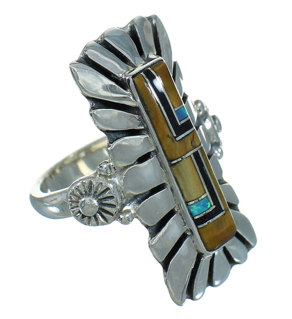 Multicolor Sterling Silver Southwestern Ring Size 5 YX75258