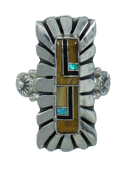 Silver And Multicolor Southwest Ring Size 8 YX75276