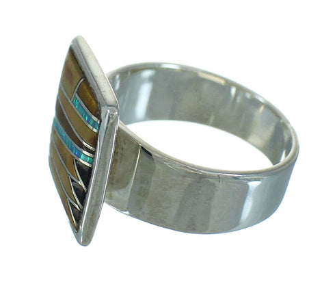 Multicolor Inlay Sterling Silver Ring Size 6 YX75293