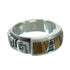 Multicolor Inlay And Sterling Silver Southwest Water Wave Ring Size 5-3/4 YX75313