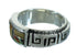 Multicolor Inlay And Sterling Silver Southwest Water Wave Ring Size 5-3/4 YX75313
