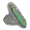 Silver Southwestern Turquoise Jewelry Ring Size 5-3/4 QX74911