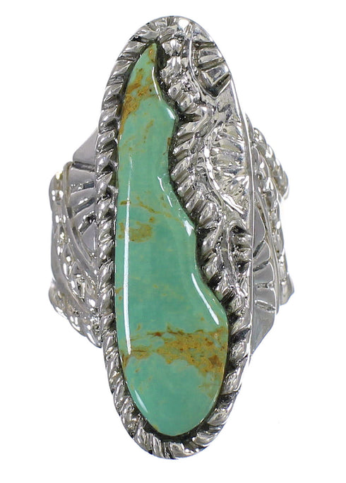 Silver Southwestern Turquoise Jewelry Ring Size 5-3/4 QX74911