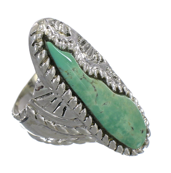 Authentic Sterling Silver Southwestern Turquoise Jewelry Ring Size 6-1/2 QX74917