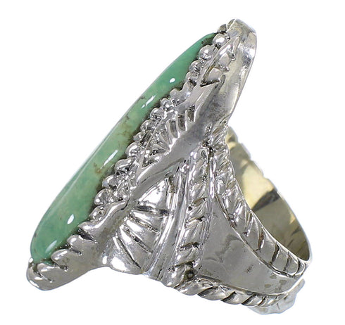 Authentic Sterling Silver Southwestern Turquoise Jewelry Ring Size 6-1/2 QX74917