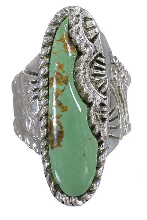 Southwestern Sterling Silver Turquoise Jewelry Ring Size 7-1/2 QX74925
