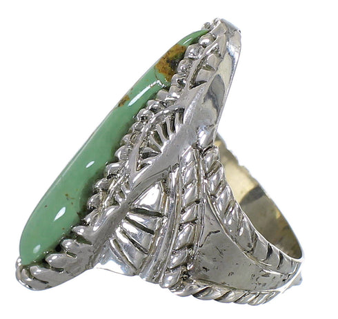Southwestern Sterling Silver Turquoise Jewelry Ring Size 7-1/2 QX74925