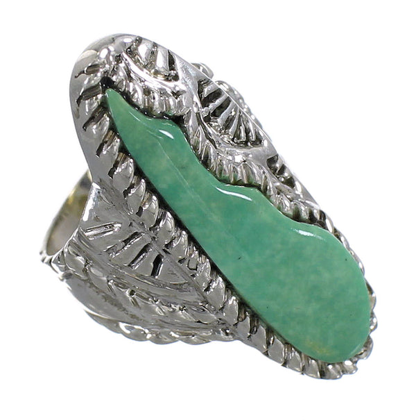Southwest Authentic Sterling Silver Turquoise Jewelry Ring Size 5 QX74927