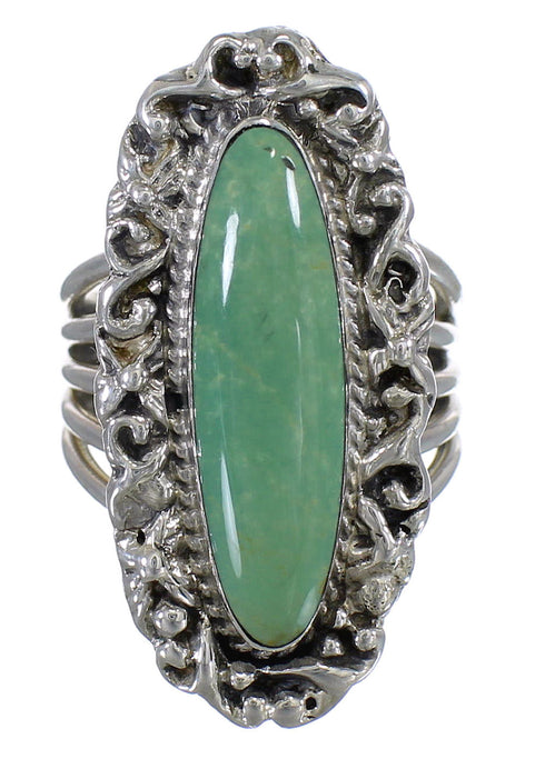 Southwestern Turquoise Sterling Silver Jewelry Ring Size 5-1/2 QX74942