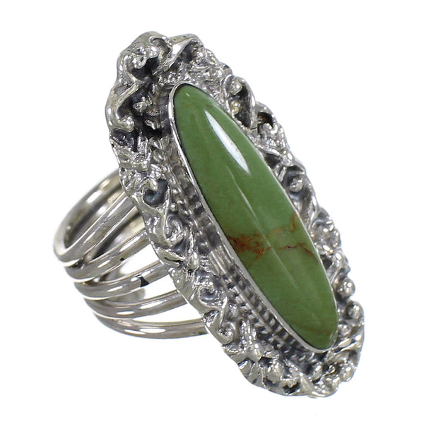 Southwestern Turquoise Authentic Sterling Silver Jewelry Ring Size 4-1/2 QX74951